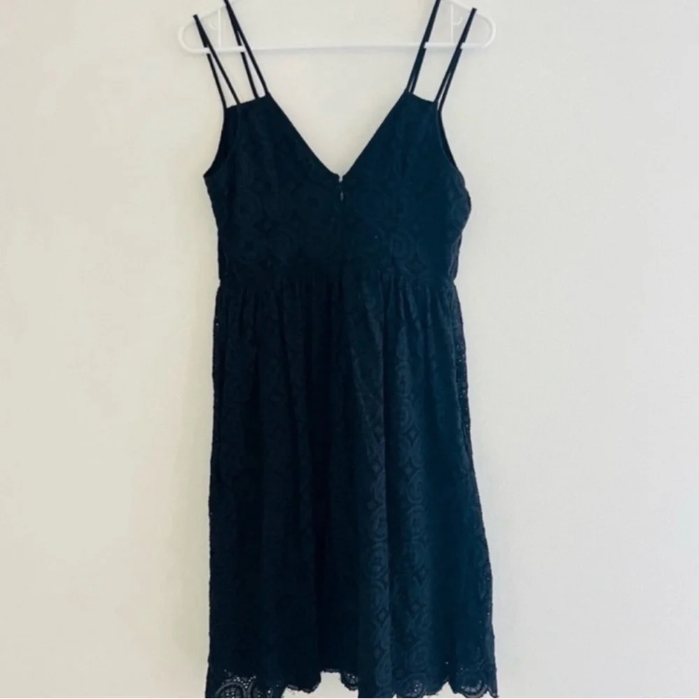 J. Crew Black Geometric Eyelet Mini Dress 6